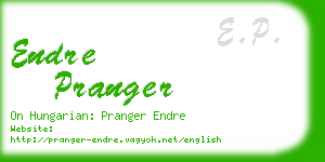 endre pranger business card